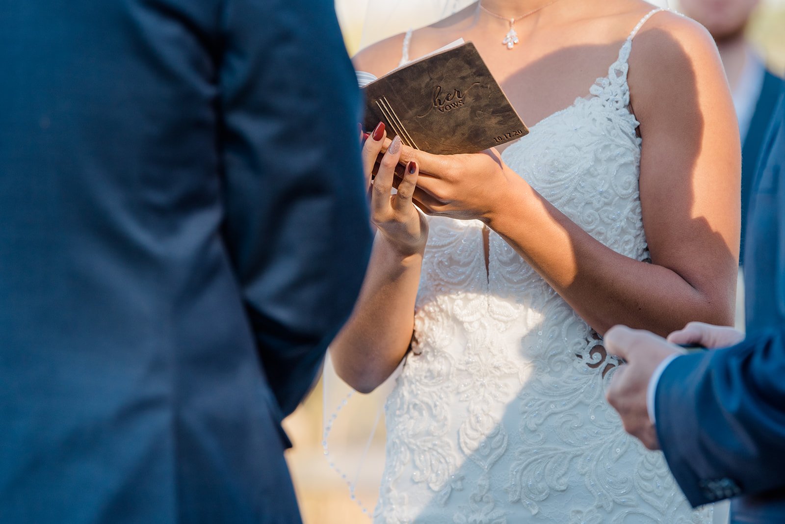 Kalika reading from her vow book during the ceremony