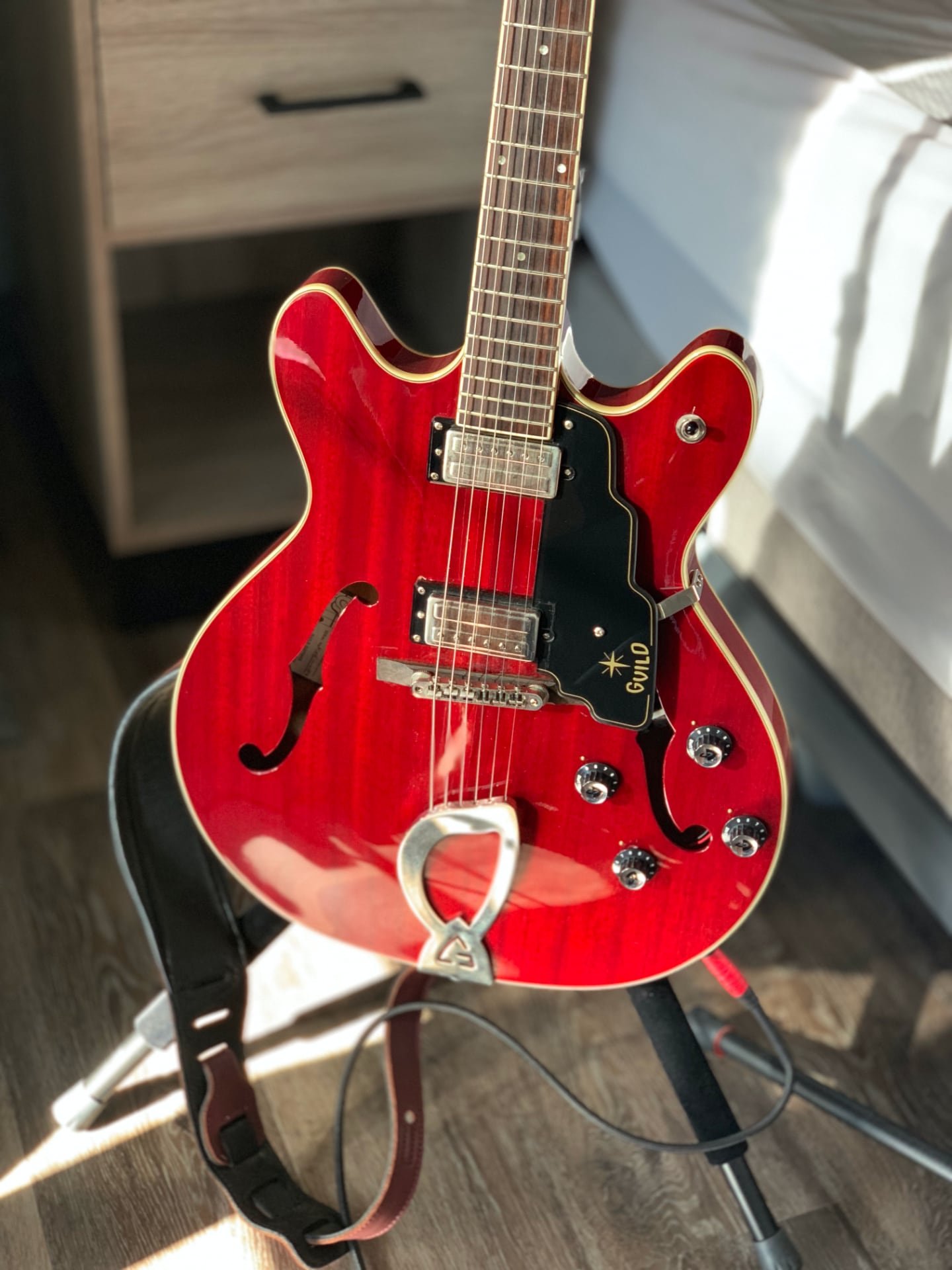 A new Guild Starfire Four hollow-body electric guitar