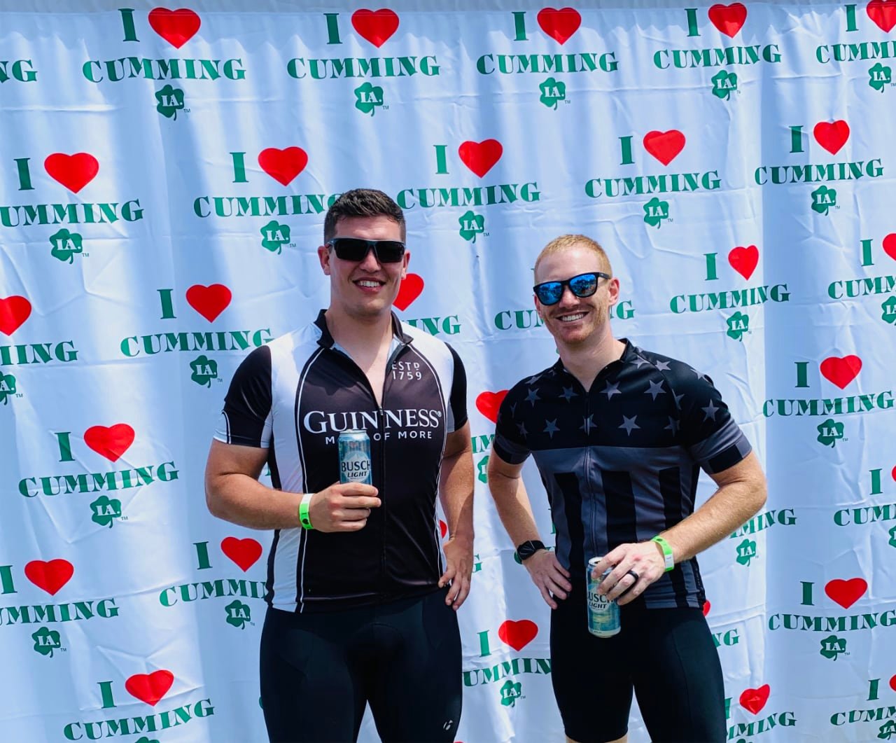 Chris and I stopping for a photo op in Cumming IA